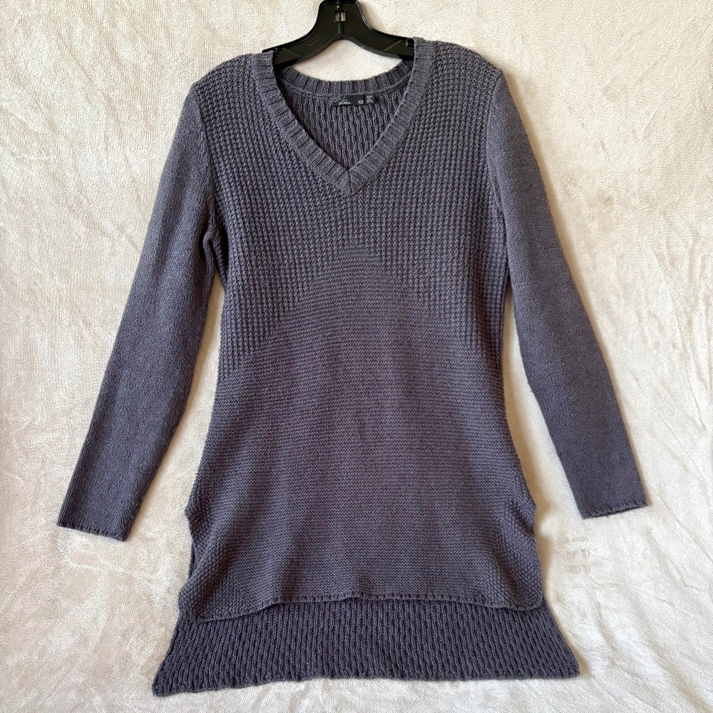 PRANA Deedra Tunic V-Neck Long Sleeve Grey Sweater Women’s Size XS